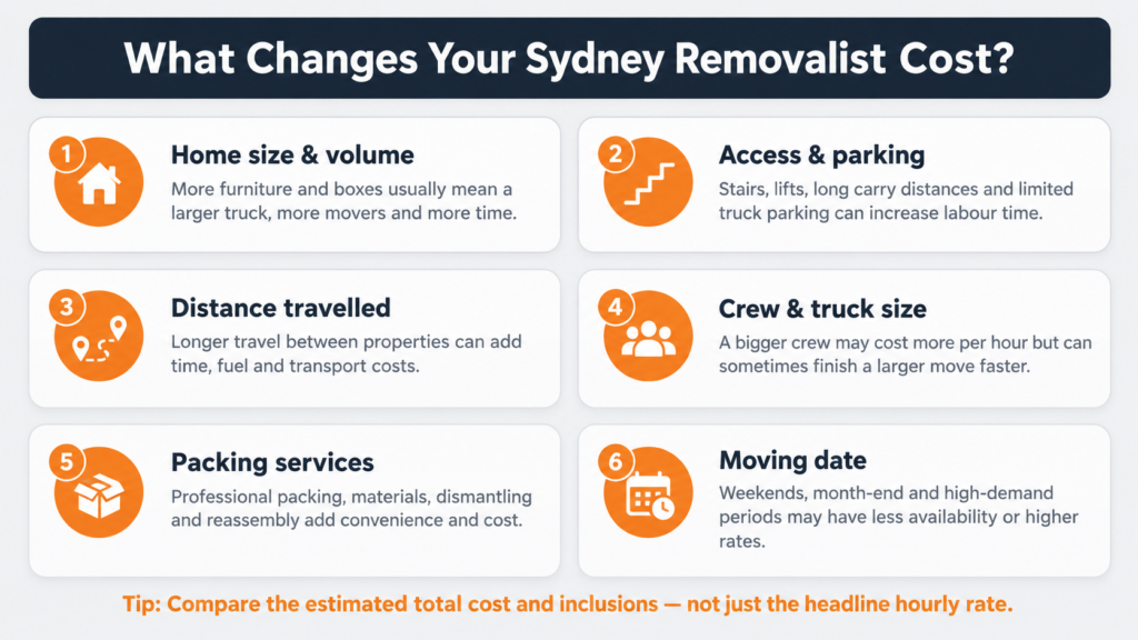 Removalists cost in Sydney 2026 moving price guide